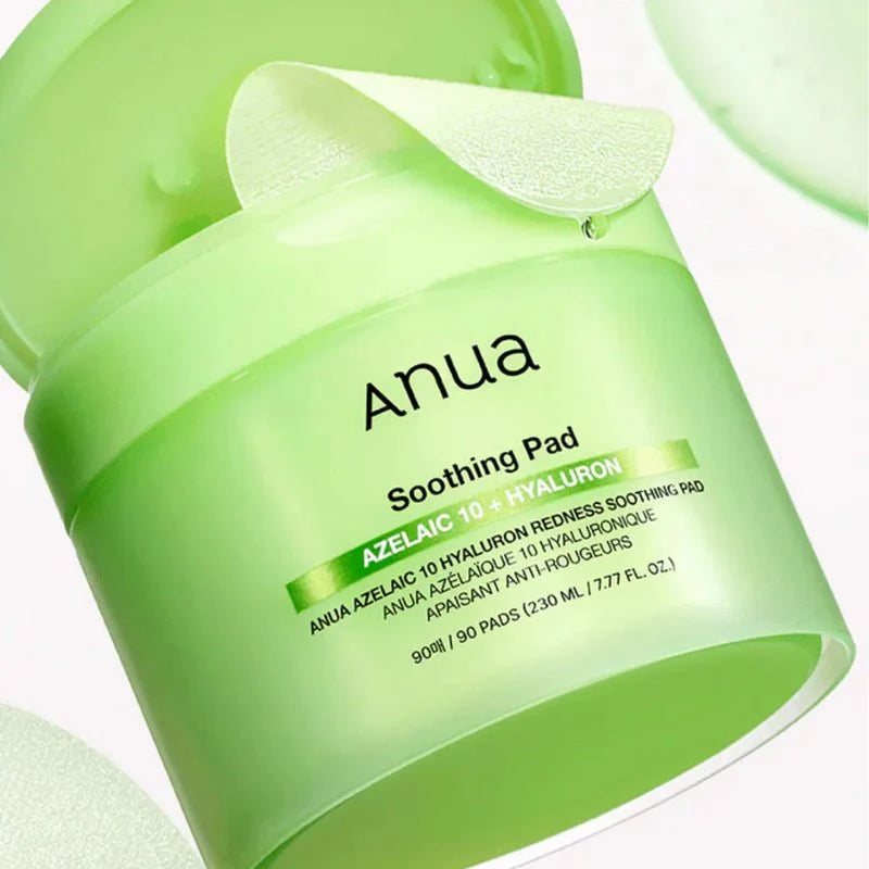 Anua - وسادات مهدئة بحمض الأزيليك 10% + الهيالورونيك